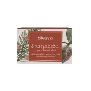 OLIVAMO Shampoo Bar for Dry Hair - Olive oil, Cedar, Jojoba Oil 125g cardboard box